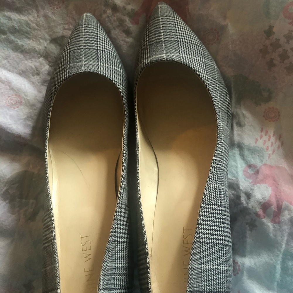 Never worn low plaid heels